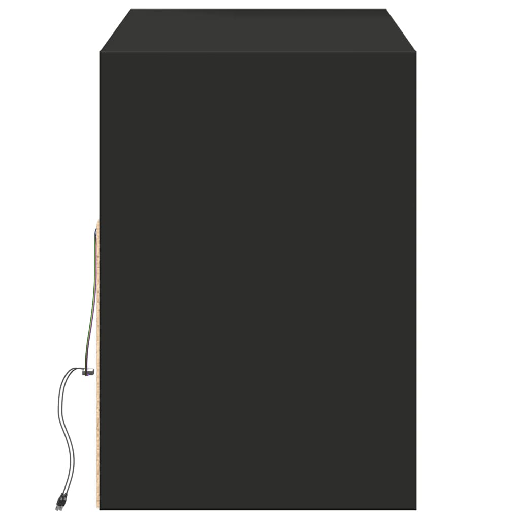 Mobile TV a Parete con Luci LED Nero 130x31x45 cm - homemem39