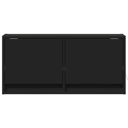 Mobile TV a Parete con Luci LED Nero 80x31x35 cm | homemem39