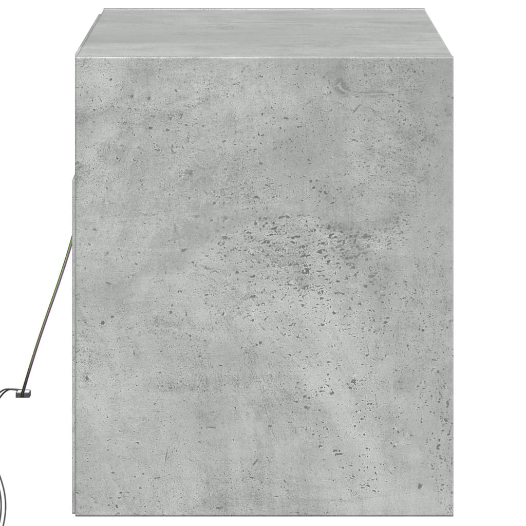 Mobile TV a Parete con Luci LED Grigio Cemento 100x31x35 cm - homemem39