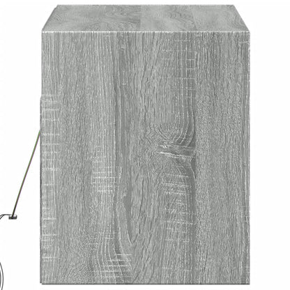 Mobile TV a Parete con Luci LED Grigio Sonoma 100x31x35 cm - homemem39