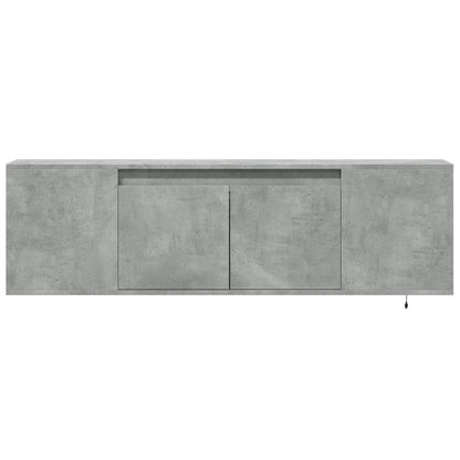 Mobile TV a Parete con Luci LED Grigio Cemento 135x31x39,5 cm