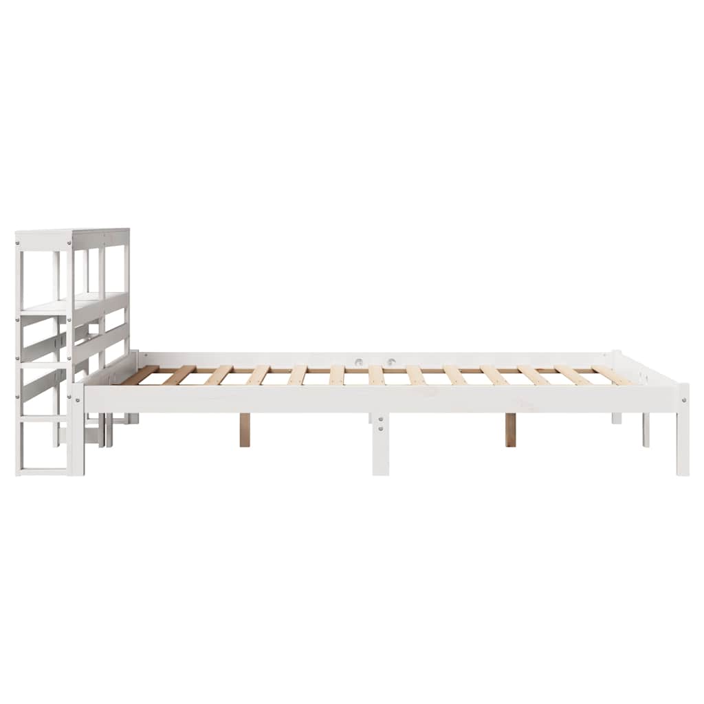Letto senza Materasso Bianco 135x190 cm Legno Massello di Pino | homemem39