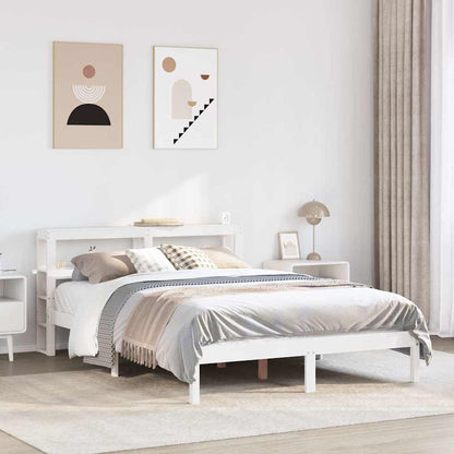 Letto senza Materasso Bianco 135x190 cm Legno Massello di Pino | homemem39