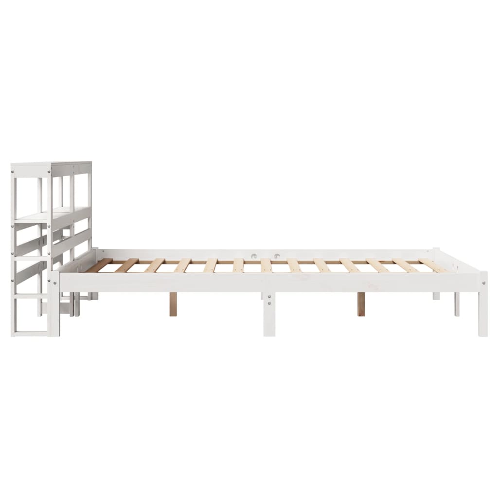 Letto senza Materasso Bianco 140x190 cm Legno Massello di Pino | homemem39