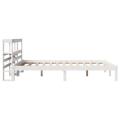 Letto senza Materasso Bianco 140x190 cm Legno Massello di Pino | homemem39
