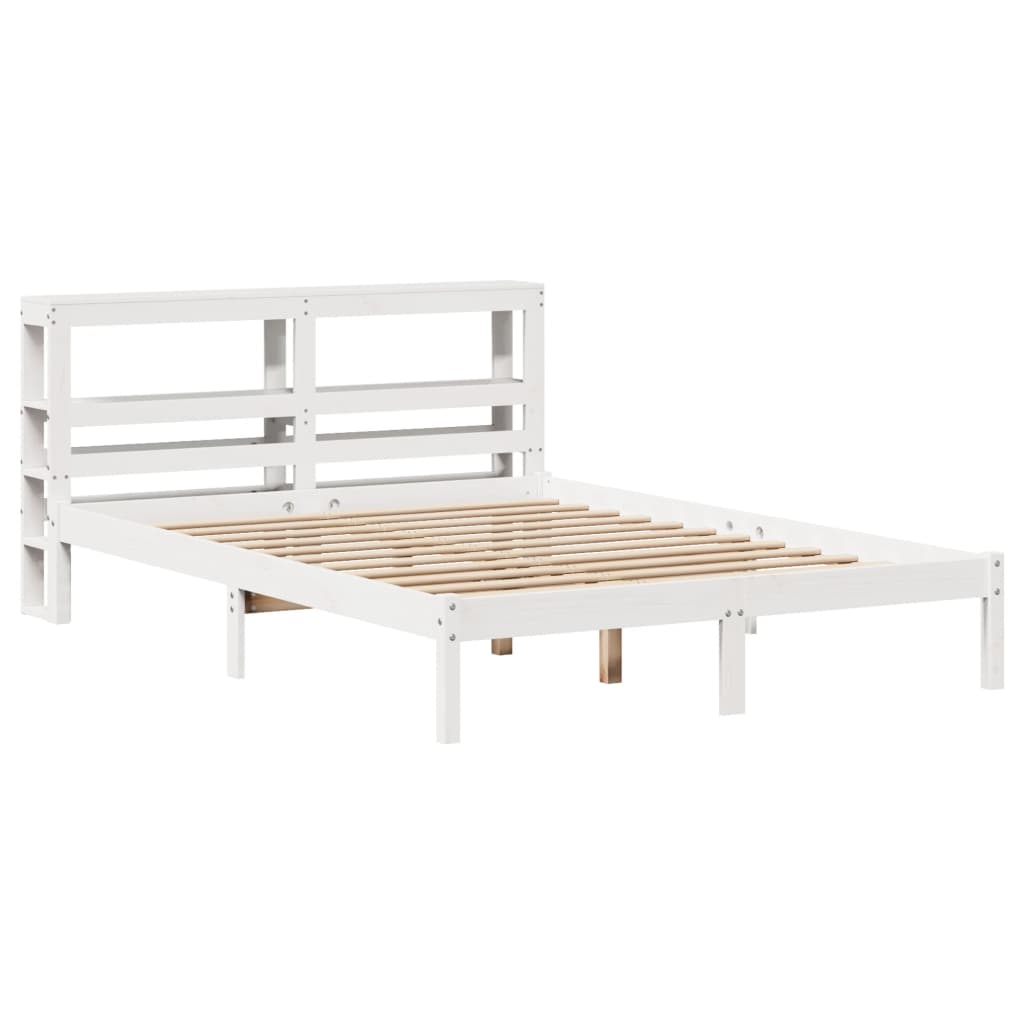 Letto senza Materasso Bianco 140x200 cm Legno Massello di Pino