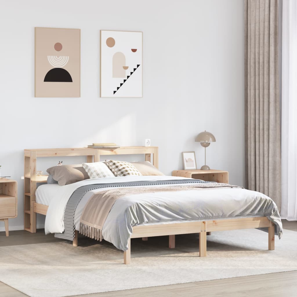 Letto senza Materasso 150x200 cm in Legno Massello di Pino | homemem39