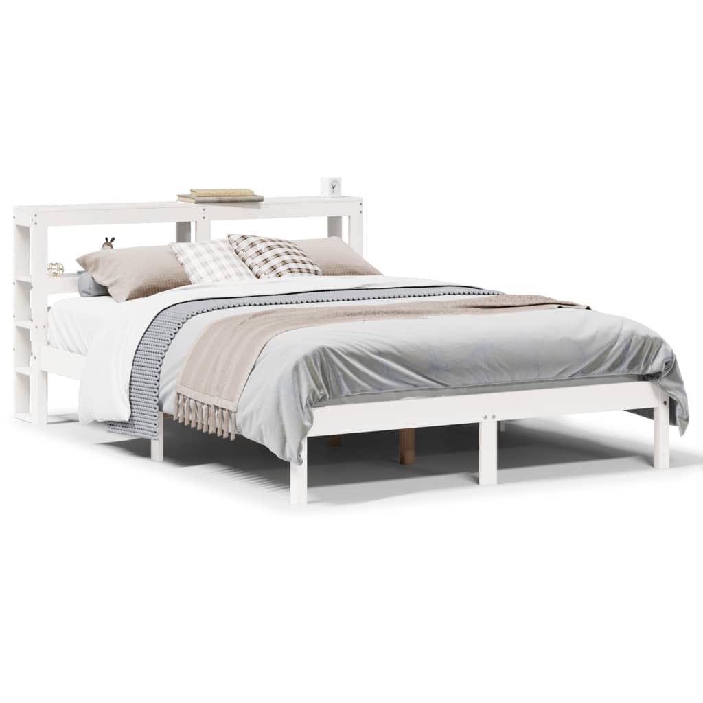 Letto senza Materasso Bianco 160x200 cm Legno Massello di Pino | homemem39