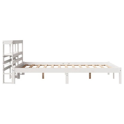 Letto senza Materasso Bianco 160x200 cm Legno Massello di Pino | homemem39