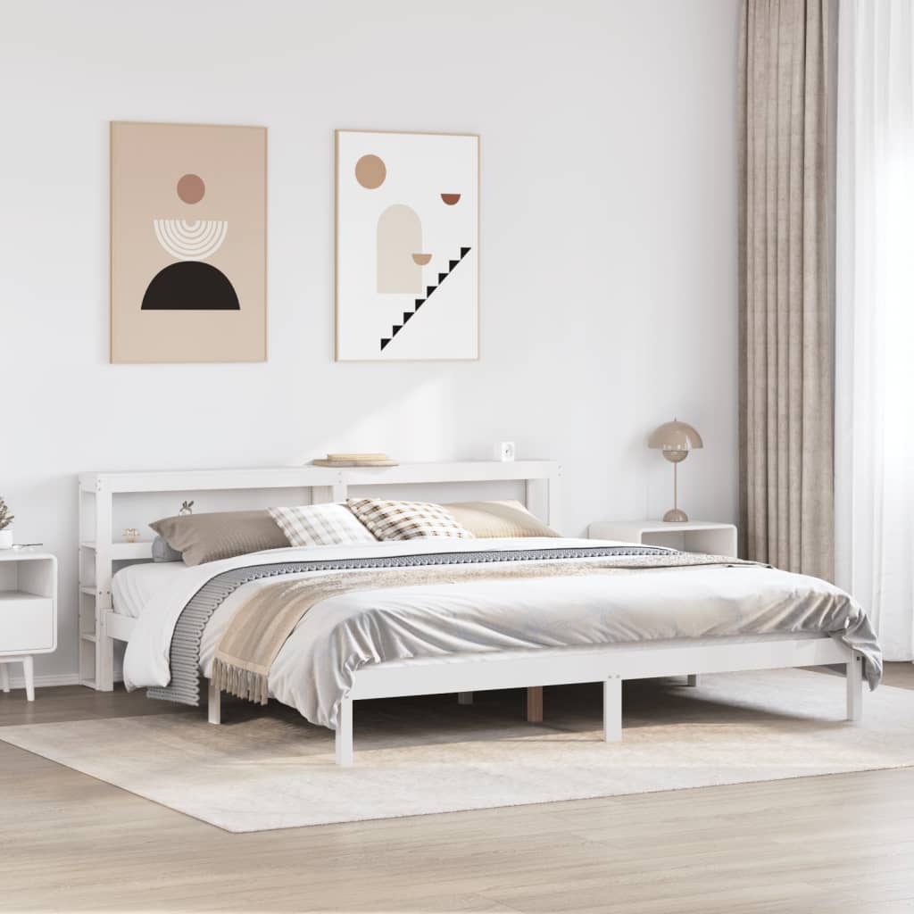 Letto senza Materasso Bianco 180x200 cm Legno Massello di Pino - homemem39
