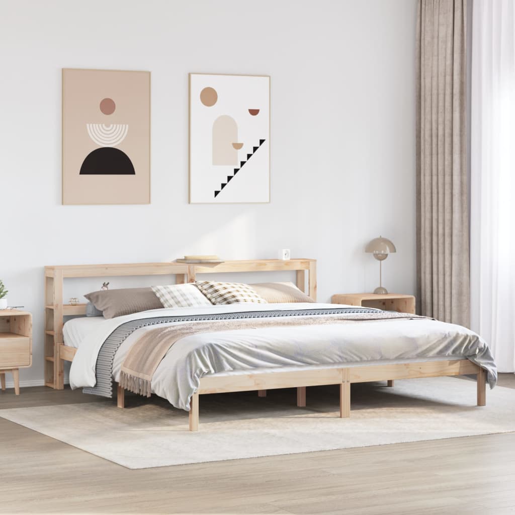 Letto senza Materasso 200x200 cm in Legno Massello di Pino - homemem39