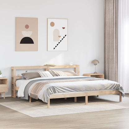 Letto senza Materasso 200x200 cm in Legno Massello di Pino - homemem39