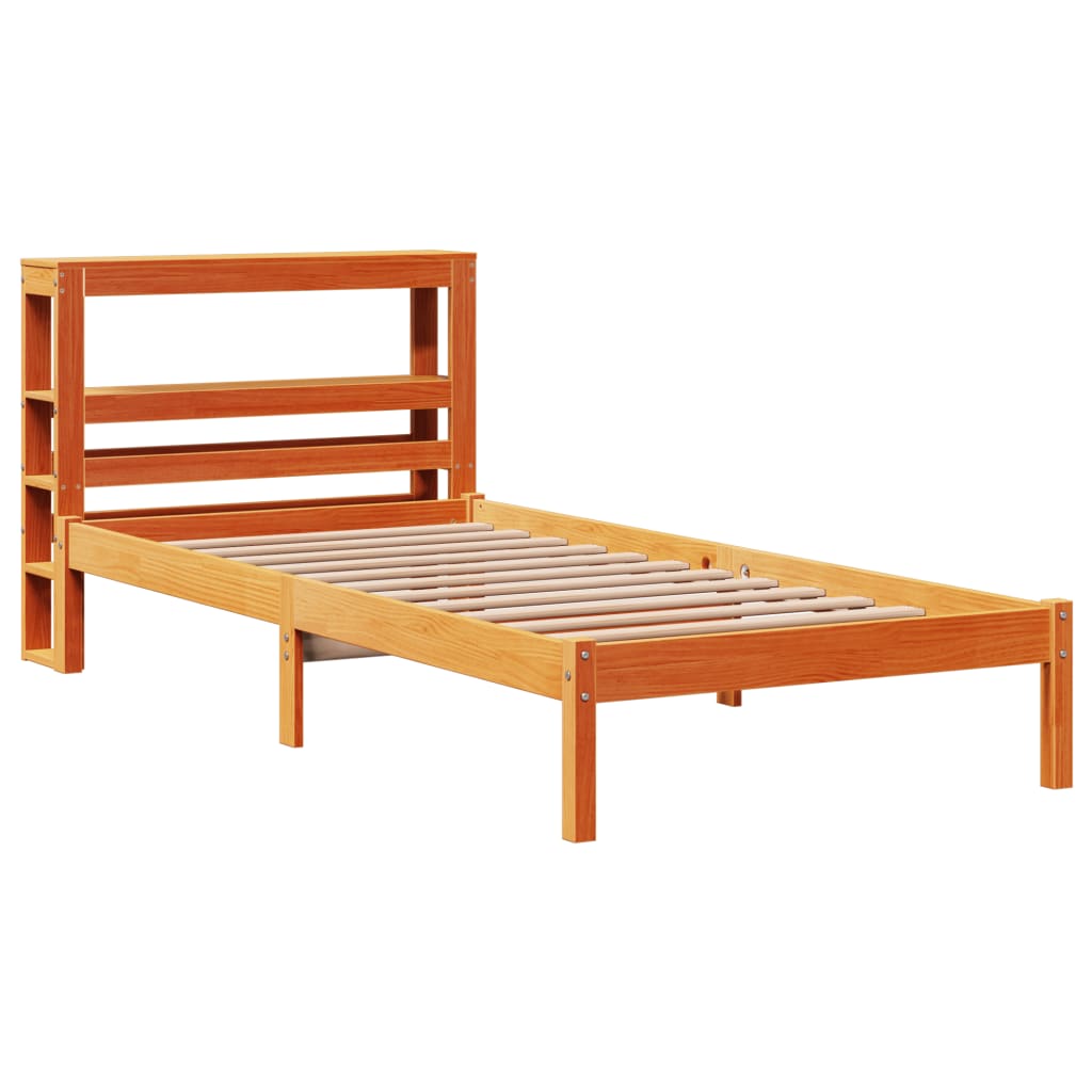 Giroletto con Testiera Marrone Cera 75x190 cm Massello Pino | homemem39