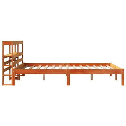 Giroletto con Testiera Marrone Cera 140x190 cm Massello Pino | homemem39