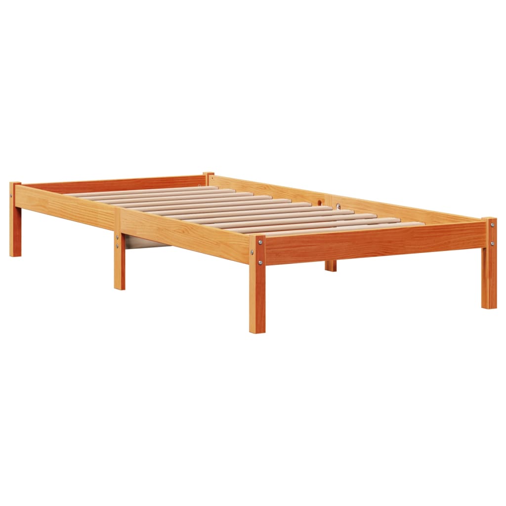 Giroletto con Testiera Marrone Cera 100x200 cm Massello Pino