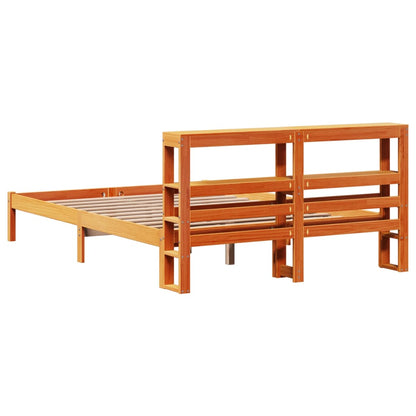 Giroletto con Testiera Marrone Cera 150x200 cm Massello Pino