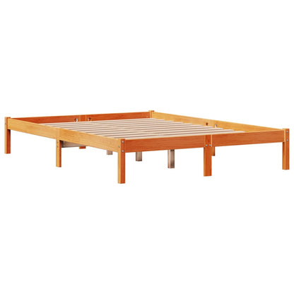 Giroletto con Testiera Marrone Cera 160x200 cm Massello Pino | homemem39
