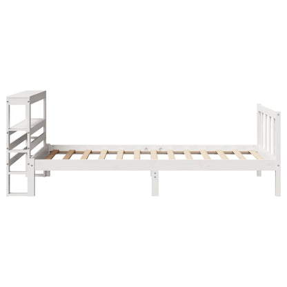 Letto senza Materasso Bianco 75x190 in Legno Massello di Pino - homemem39