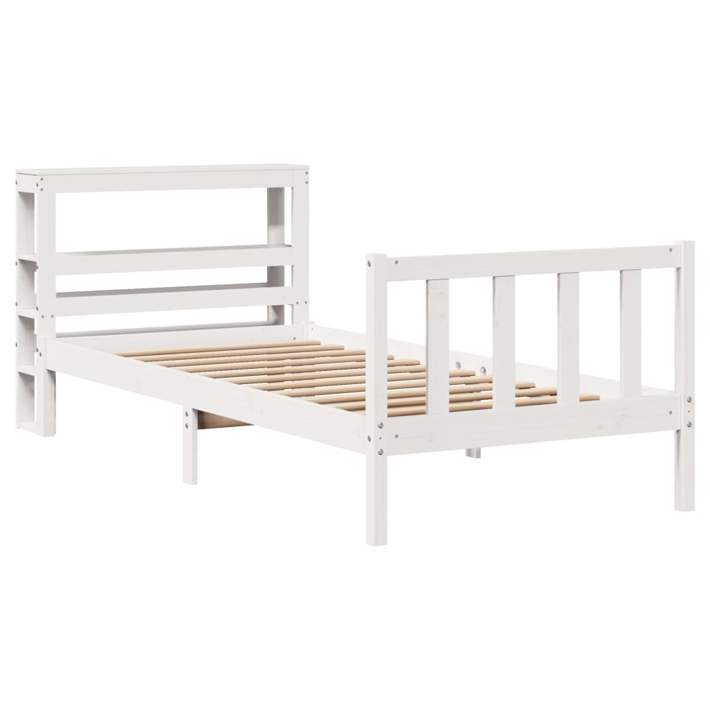 Letto senza Materasso Bianco 90x200 cm Legno Massello di Pino - homemem39