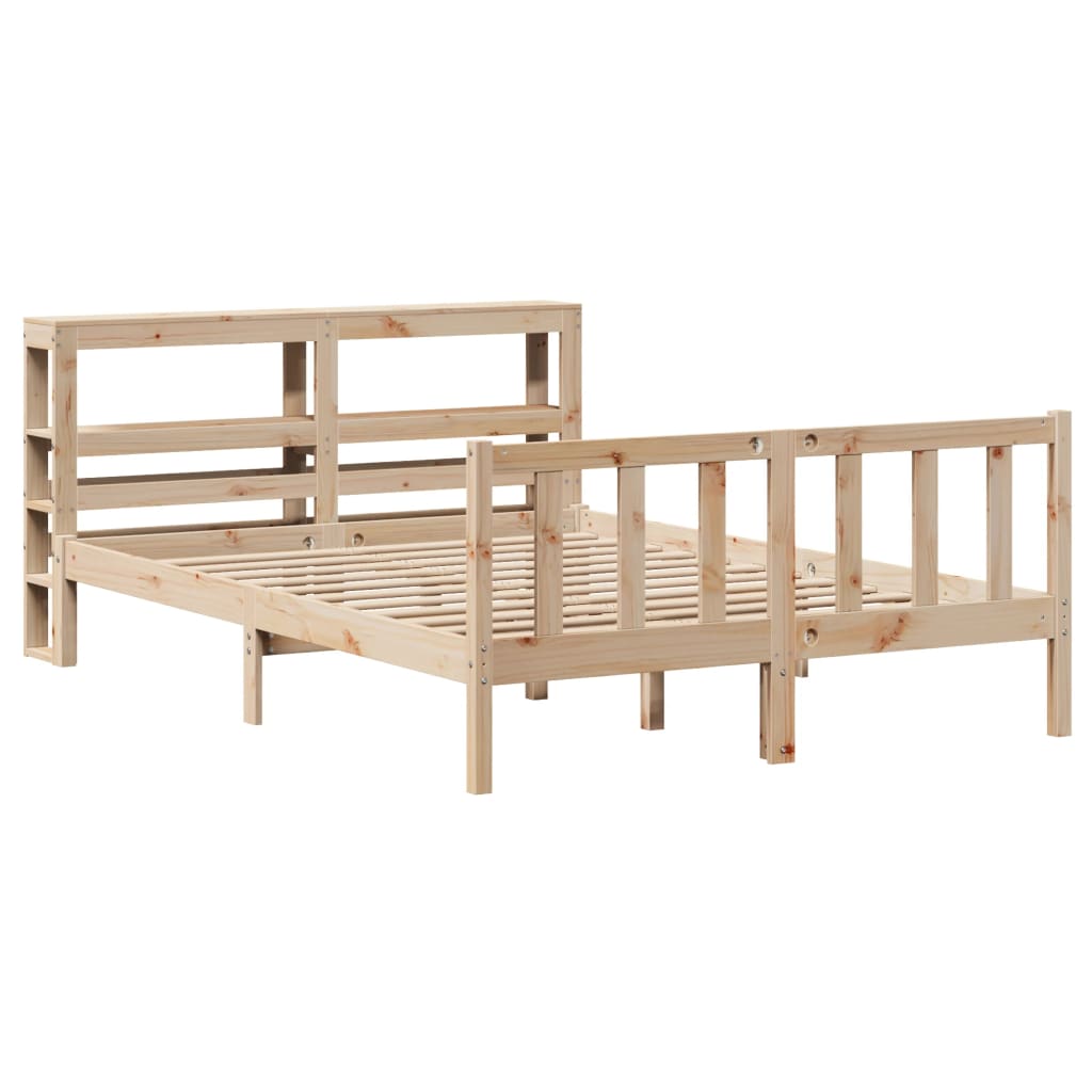 Letto senza Materasso 140x200 cm in Legno Massello di Pino | homemem39