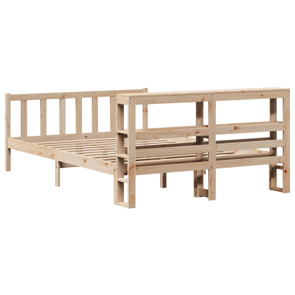 Letto senza Materasso 140x200 cm in Legno Massello di Pino | homemem39