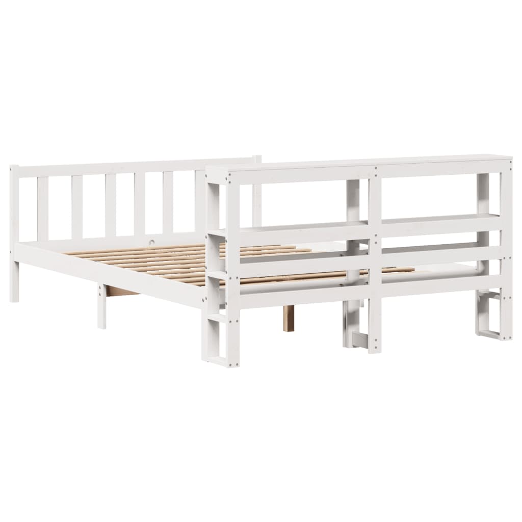 Letto senza Materasso Bianco 140x200 cm Legno Massello di Pino