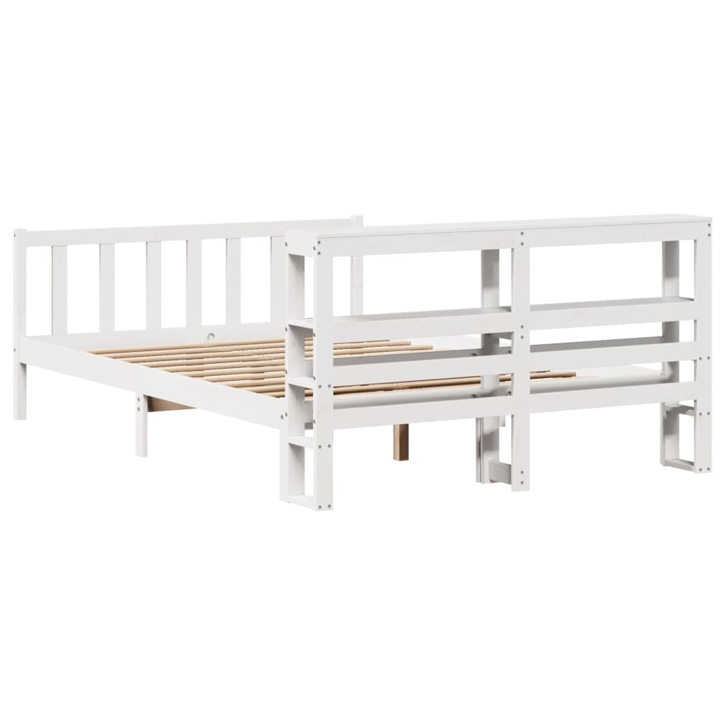 Letto senza Materasso Bianco 160x200 cm Legno Massello di Pino