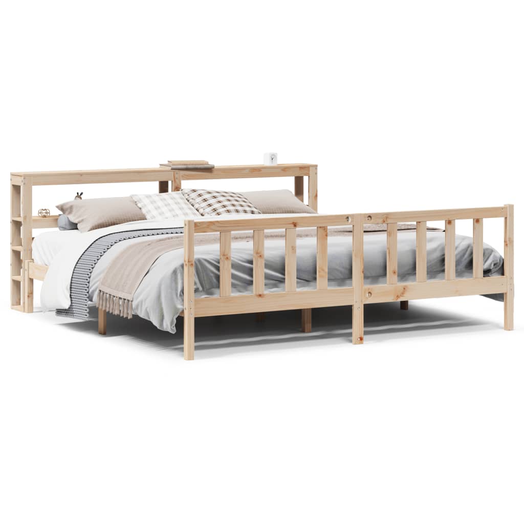 Letto senza Materasso 200x200 cm in Legno Massello di Pino - homemem39