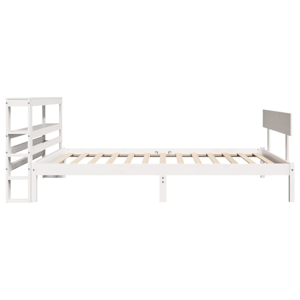Letto senza Materasso Bianco 75x190 in Legno Massello di Pino - homemem39