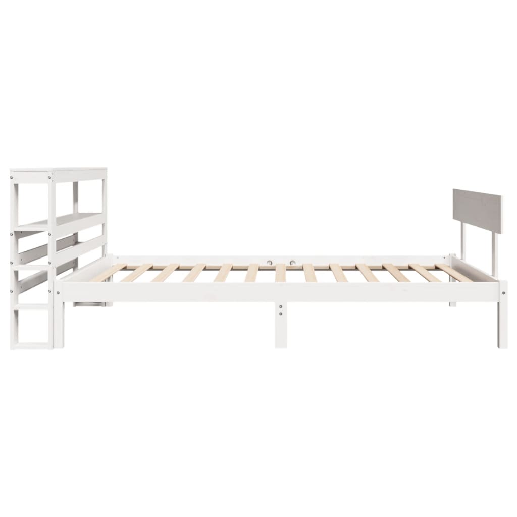 Letto senza Materasso Bianco 90x190 cm in Legno Massello Pino - homemem39