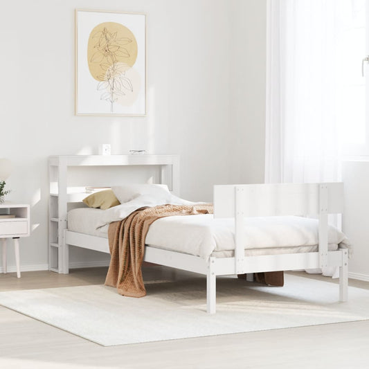 Letto senza Materasso Bianco 90x190 cm in Legno Massello Pino - homemem39
