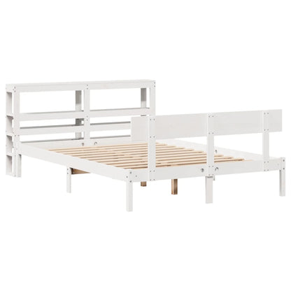 Letto senza Materasso Bianco 140x190 cm Legno Massello di Pino - homemem39