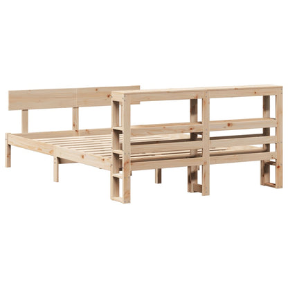 Letto senza Materasso 120x200 cm in Legno Massello di Pino - homemem39