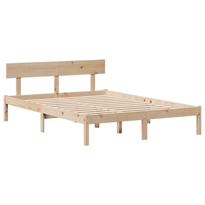 Letto senza Materasso 140x200 cm in Legno Massello di Pino | homemem39