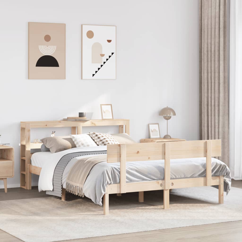 Letto senza Materasso 140x200 cm in Legno Massello di Pino | homemem39