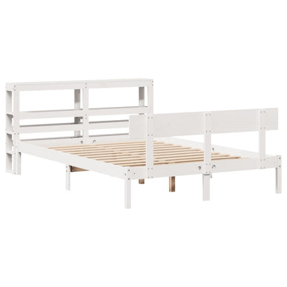 Letto senza Materasso Bianco 140x200 cm Legno Massello di Pino - homemem39