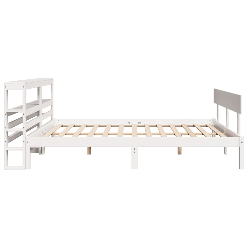 Letto senza Materasso Bianco 140x200 cm Legno Massello di Pino - homemem39