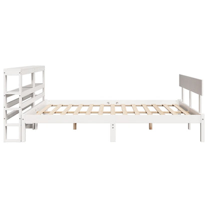 Letto senza Materasso Bianco 160x200 cm Legno Massello di Pino - homemem39