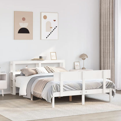 Letto senza Materasso Bianco 160x200 cm Legno Massello di Pino - homemem39