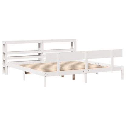 Letto senza Materasso Bianco 180x200 cm Legno Massello di Pino - homemem39