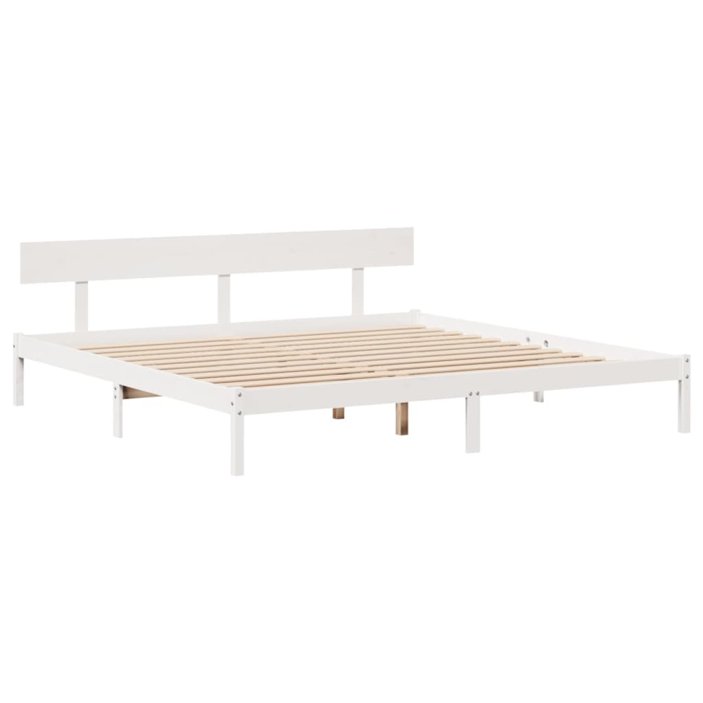 Letto senza Materasso Bianco 180x200 cm Legno Massello di Pino - homemem39