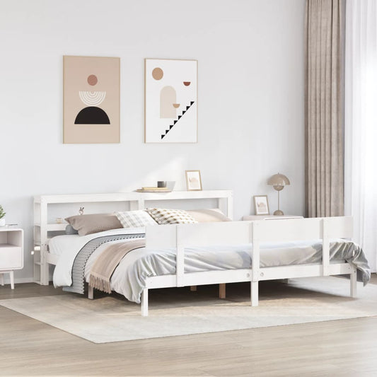 Letto senza Materasso Bianco 180x200 cm Legno Massello di Pino - homemem39