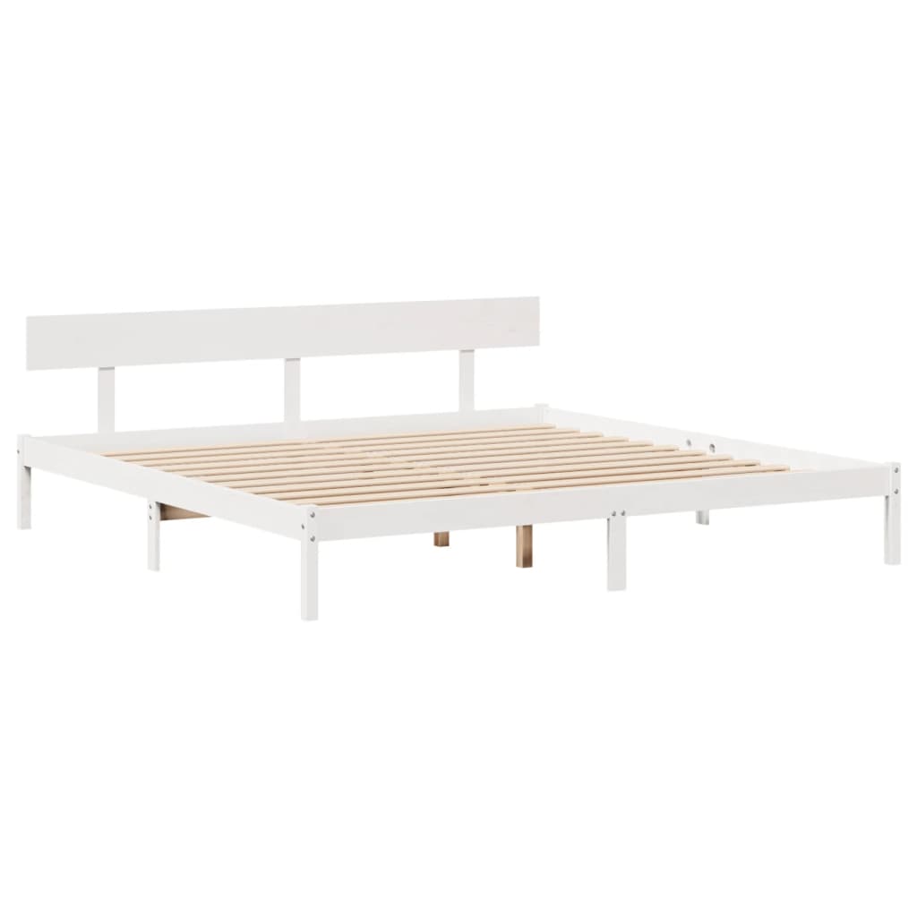 Giroletto senza Materasso Bianco 200x200 cm Legno Massello Pino - homemem39