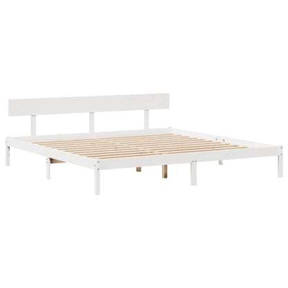 Giroletto senza Materasso Bianco 200x200 cm Legno Massello Pino - homemem39