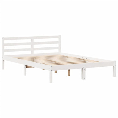Letto senza Materasso Bianco 120x190 cm Legno Massello di Pino - homemem39