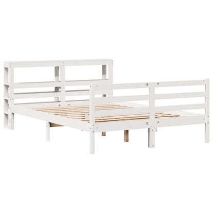 Letto senza Materasso Bianco 120x200 cm Legno Massello di Pino