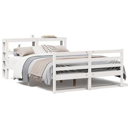 Letto senza Materasso Bianco 150x200 cm Legno Massello di Pino - homemem39