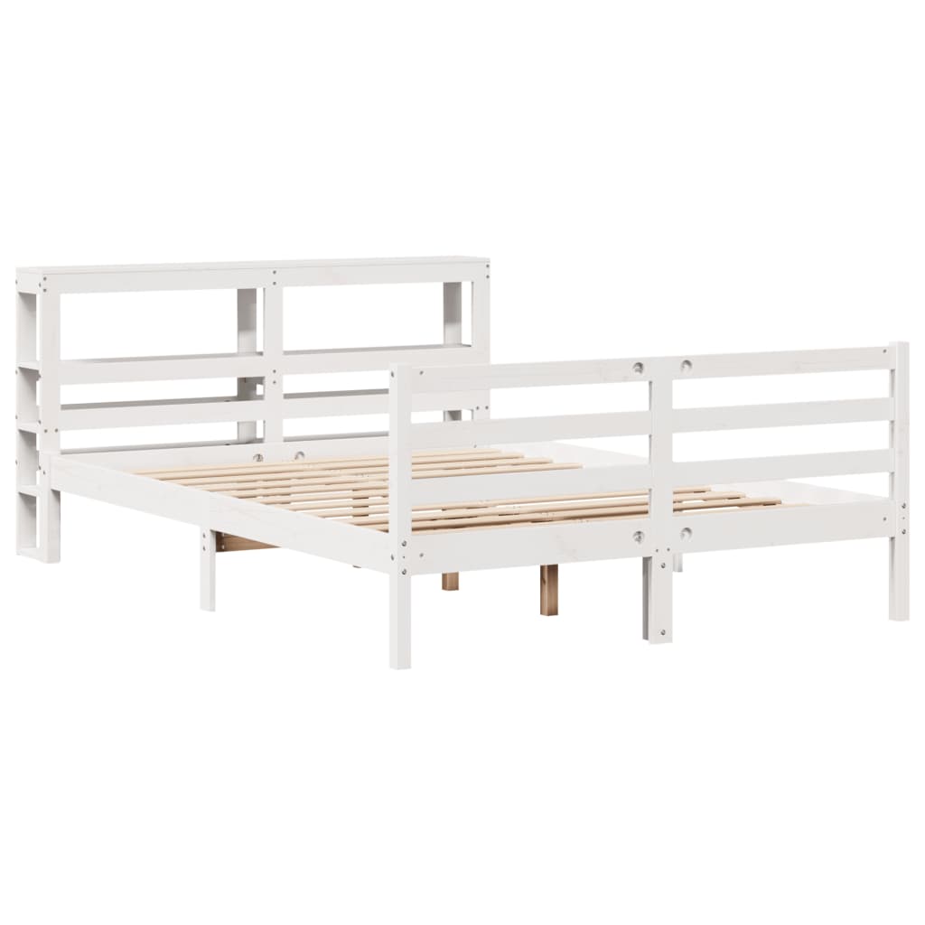 Letto senza Materasso Bianco 160x200 cm Legno Massello di Pino