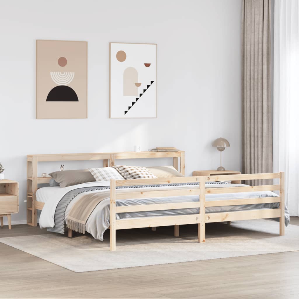 Letto senza Materasso 180x200 cm in Legno Massello di Pino