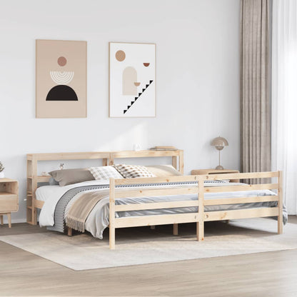 Letto senza Materasso 180x200 cm in Legno Massello di Pino